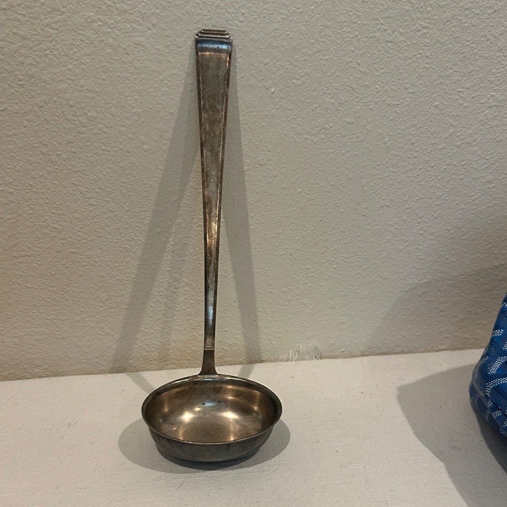 OKA GERMAN SILVER 90 LARGE SOUP OR PUNCH LADLE PYRAMID